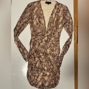 Michael Costello x Revolve Antonella snakeskin mini dress